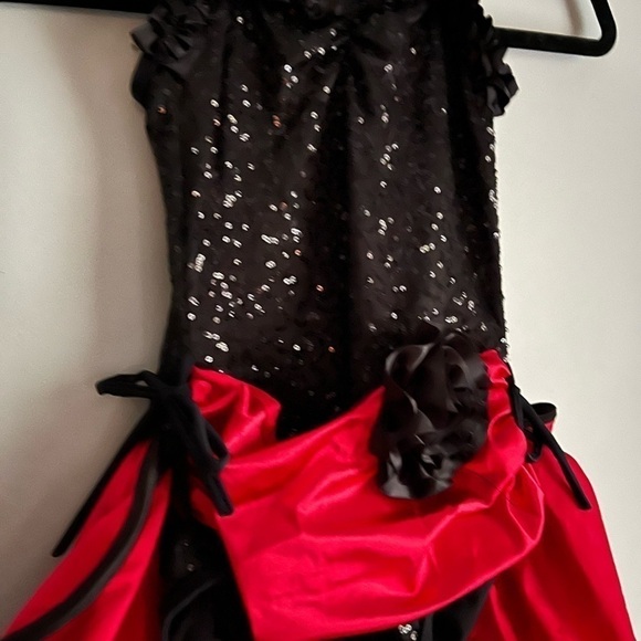 Weissman Red Leopard Print Dance Child Costume SC Black Red Sequin - Picture 14 of 14
